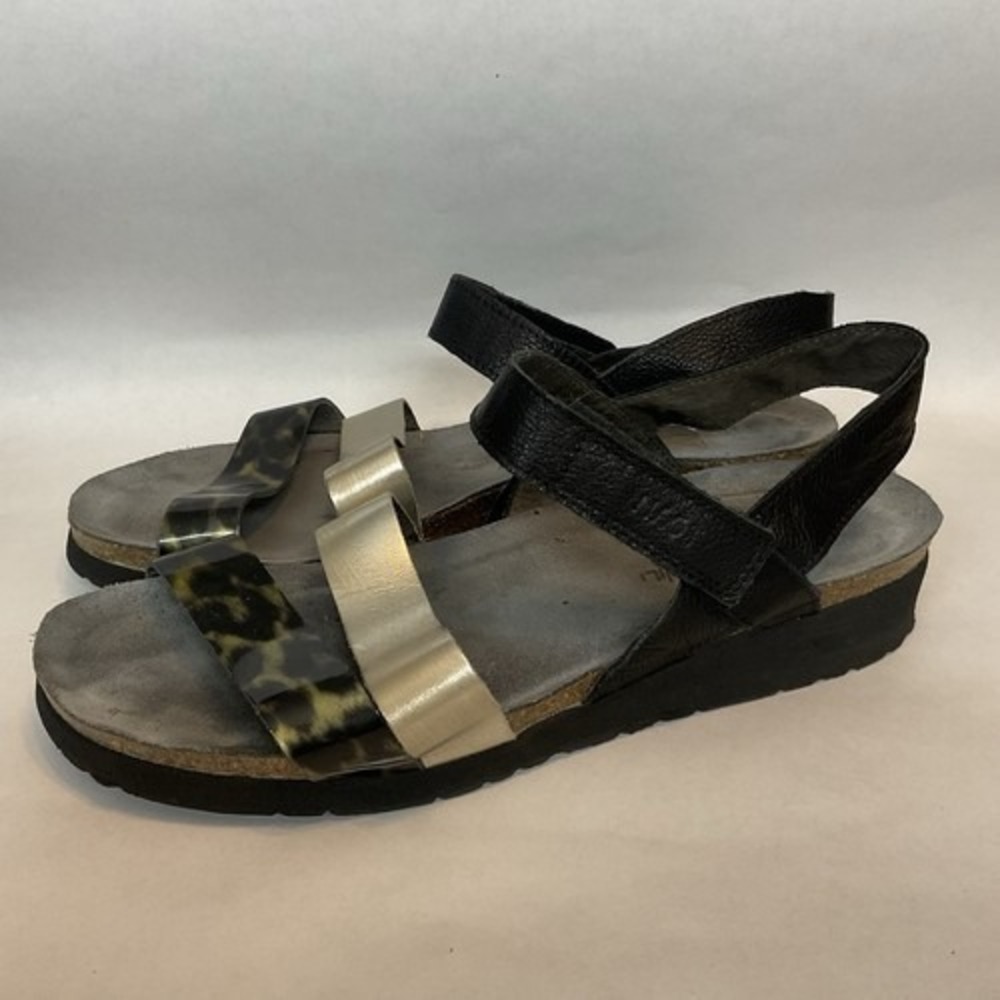 Naot‎ Kayla Black/Silver Slingback Slip On Sandals Women 41/US10-10.5 Israel